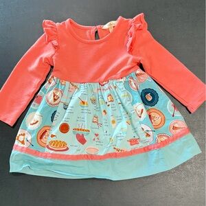 Matilda Jane Coral and Aqua Dress